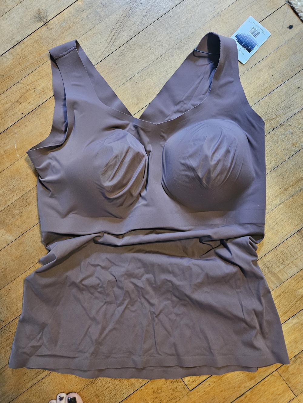 Seamless Shaping DEFY Tank Bra in THISTLE by EVELYN & BOBBIE 2X NWT